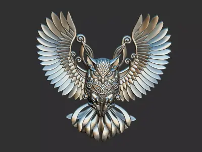 flying owl 3D print model