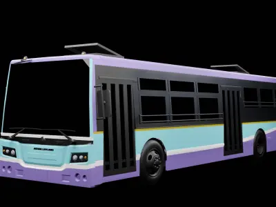 3D BUS MODEL  Low-poly 3D model