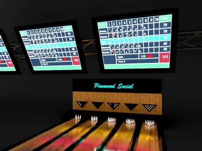 Bowling game 3D model