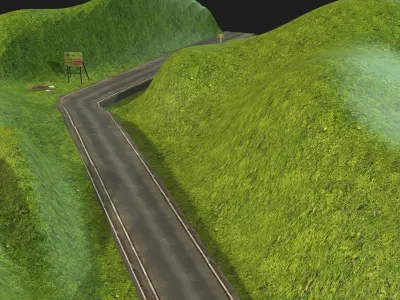 Mountain pass road Free 3D model