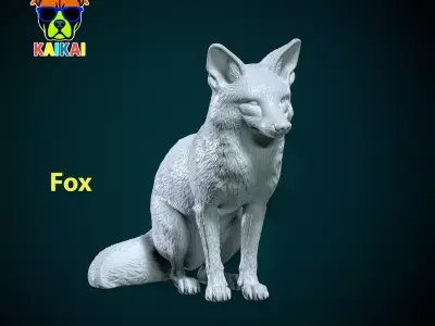 Fox model - Red fox statue - decor -  3D print 3D print model