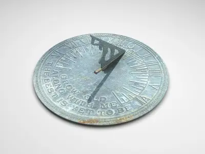 Solid Brass Horizontal Sundial 3D model
