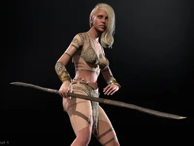 Defender Girl 2 Low-poly 3D model