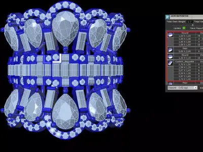 Ring With Diamonds 3D Rhino Print Model 3D print model