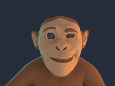 Stylized Monkey Rigged Low-poly 3D model