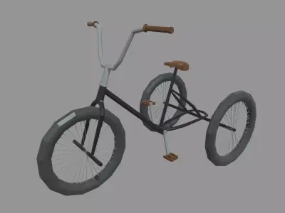 Low Poly Adult Tricycle 01 Low-poly 3D model