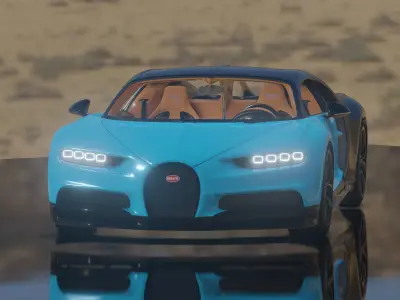 Bugatti Chiron - Photorealistic Low-poly 3D model