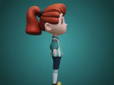 Cartoon Sport Girl Nina Rig 3D model