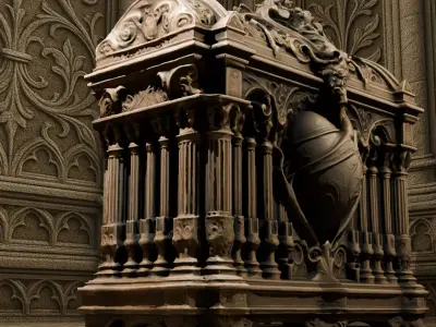 Gothic Fantasy Treasure Chest Low-poly 3D model
