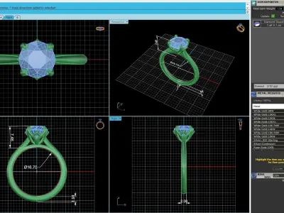 Solitaire Diamond Fashion Ring R6 3D print model