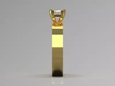 Long Ring Prince Solitaire STL 3D gold jewelry Ring model sr0039 3D print model