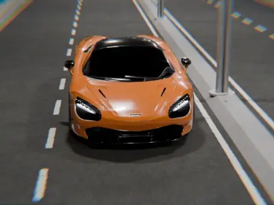 MCLAREN CAR STREET FULL SCENE 3D model