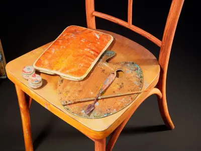 Art Studio Painting Kit Low-poly 3D model