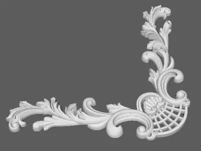 Central decor ornament for furniture 3D model 976