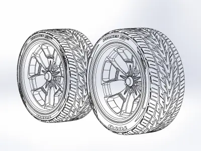 Set of custom wheels Billet Reaper 20inch for scale model 3D print model