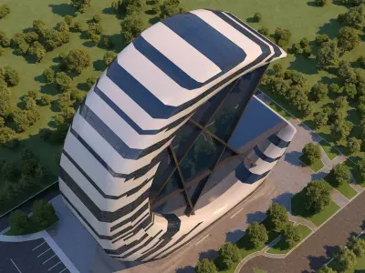 0073 - Crescent Skyscraper  3D model