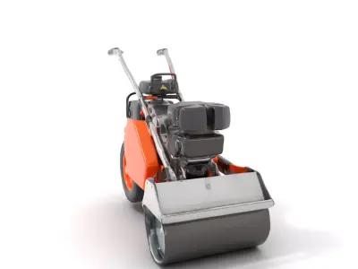 Vibrant Orange Compactor model pack Low-poly 3D model