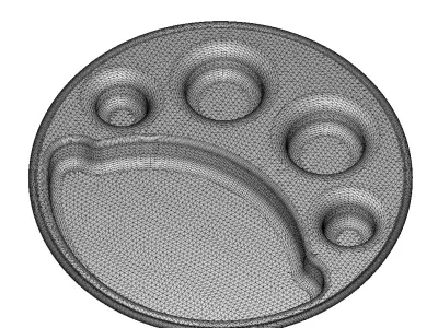 Stylish Round Dinner Plate 3D print model