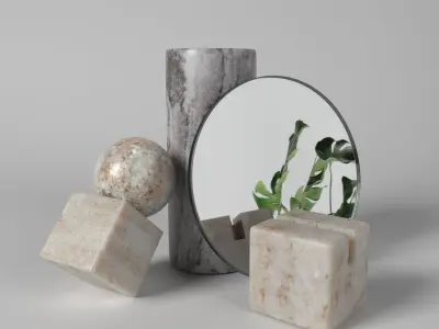 HnM HOME marble decor set 3D model