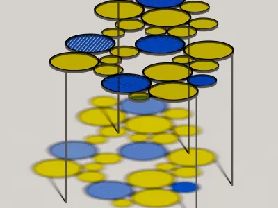 AWNING group of circles Free low-poly 3D model