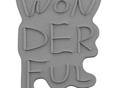Wonderful Neon Sign 3D model
