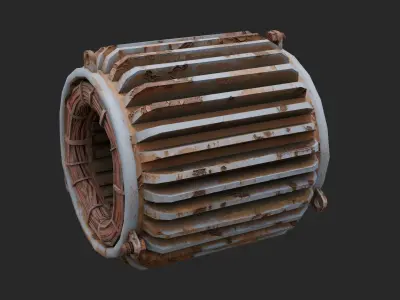 Broken Engine Low-poly 3D model