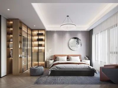 Bedroom-Bathroom-CORONA 3dmodel 3D model modern bedroom inter... 3D model