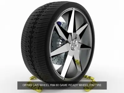 ORTAS CAR WHEEL RIM 76-77-78-79-80 GAME READY WHEEL 3D Model Pack