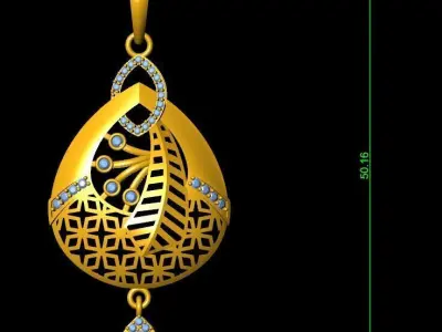 Pendant Necklace 3D print model 2