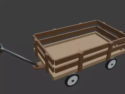 Wagon wooden Free 3D model
