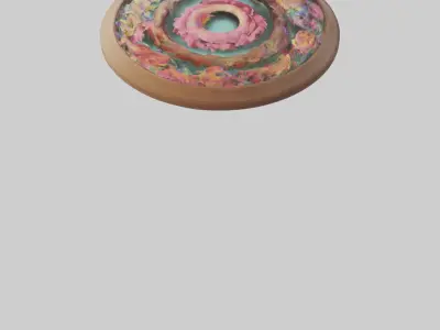Floral wall art model 3D model