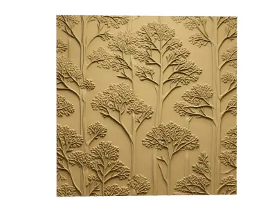  modern tree panel wall decor set relief stl mural CNC 292 3D model