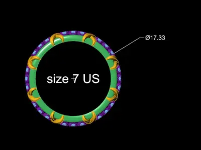 Tiffany  Co Schlumberger Sixteen Stone  Narrow ring 3D print model