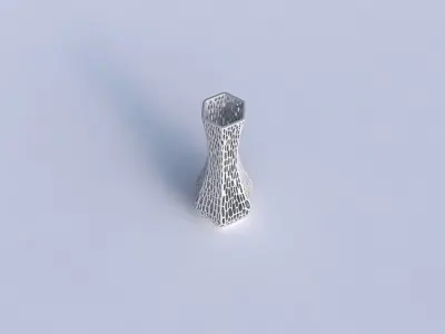 Vase larger opening hexagon with dense organic lattice 2 3D print model
