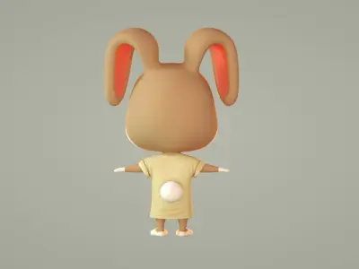 cartoon rabbit 3D model 3