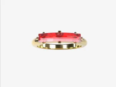 ring with 1 diamond v2 3D print model