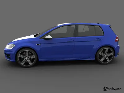 Volkswagen Golf R 5 doors 2014 3D model