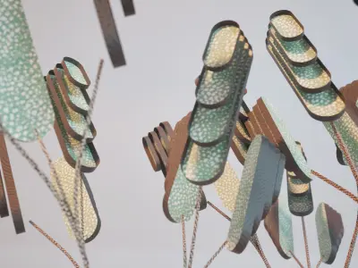 Conceptual shrub S1Av2  Low-poly 3D model