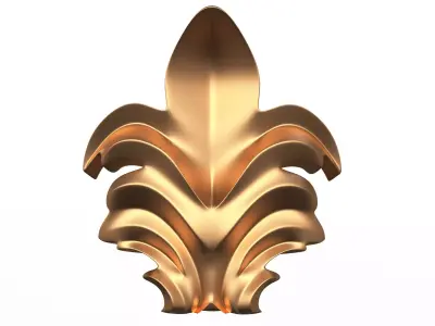 Leave Ornament Plaster Molding Decoration CNC Low-poly 3D model