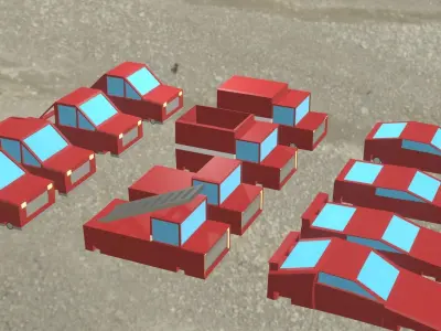 Blender car pack 14 cars Low-poly 3D model