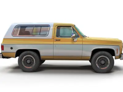 70s 4x4 Offroad car Low-poly 3D model