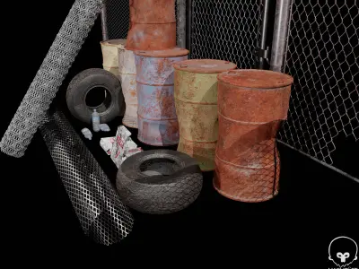 Unreal engine game ready nanite compatible post apocalypse pack  Low-poly 3D model