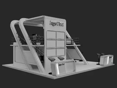 Booth Exhibition Stand a136 3D model