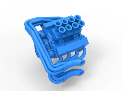Engine V8 for Supermodified race car Scale 1 to 25 3D print model
