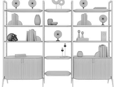 Eden-Rock Bookcase with 3 Elements Design Sacha Lakic 3D model