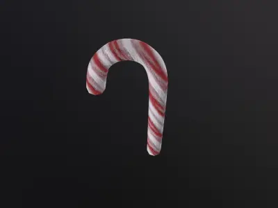 Christmas Candy Cane 3D Model Low-poly 3D model
