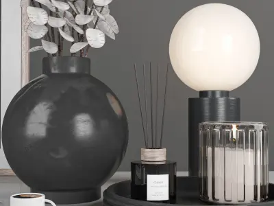 decorative set with lunaria  3D model