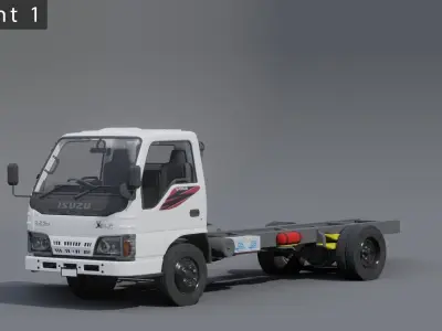 Isuzu ELF NKR71 Macan 125PS Low-poly 3D model