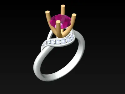 Diamond Ring - Womens Rings - N762958 3D print model