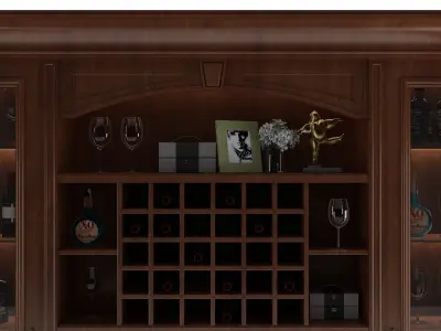 Dark Wood Cabinet Collection 3D model